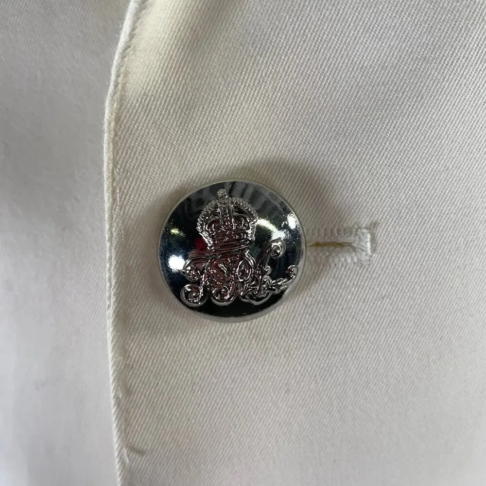 RALPH LAUREN Size 46 White Cotton Notch Lapel Sport Coat